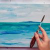 Turquoise mood seascape painting on canvas - 12x16 in | 30x40 cm