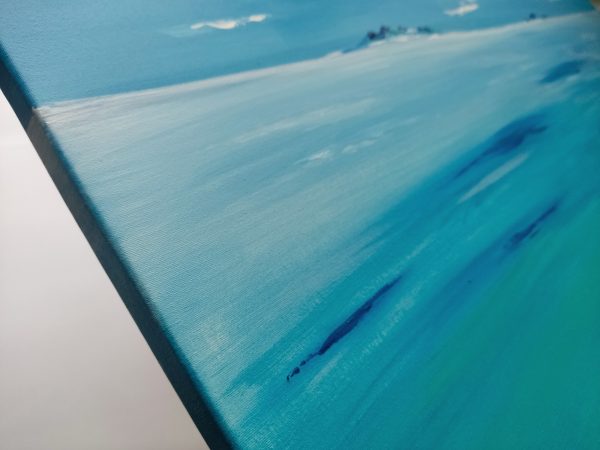 Blue islands seascape painting on canvas - 20x28 in | 50x70 cm