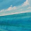 Sapphire seascape painting on canvas - 24x48 in | 60x120 cm