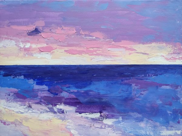 Quiet seascape painting on canvas - 12x16 in | 30x40 cm