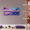 Dream purple indigo seascape painting on canvas - 24x48 in | 60x120 cm