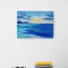 When the sun meets the cobalt sea seascape painting on canvas - 12x16 in | 30x40 cm