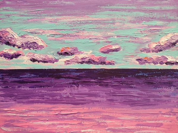 Rain rhapsody seascape painting on canvas - 20x28 in | 50x70 cm