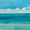 Sapphire seascape painting on canvas - 24x48 in | 60x120 cm