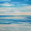 Morning seascape painting on canvas - 20x28 in | 50x70 cm
