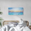 Pastel morning seascape painting on canvas - 24x48 in | 60x120 cm