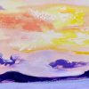 Summer sunset seascape painting on canvas - 24x48 in | 60x120 cm