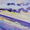 Deep purple sunset seascape painting on canvas - 12x16 in | 30x40 cm