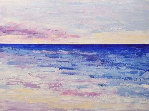Rain rhapsody seascape painting on canvas - 20x28 in | 50x70 cm