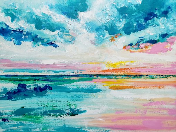 Quiet seascape painting on canvas - 12x16 in | 30x40 cm