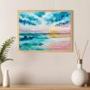 Tropical sunset seascape painting on canvas - 12x16 in | 30x40 cm